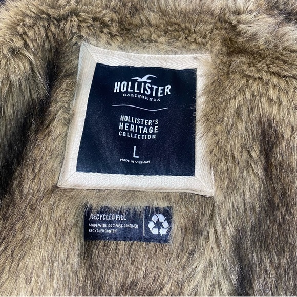 Hollister Heritage Col Larg Navy Blue Parka Coat  Hooded Fall Winter Jacket - Picture 9 of 11